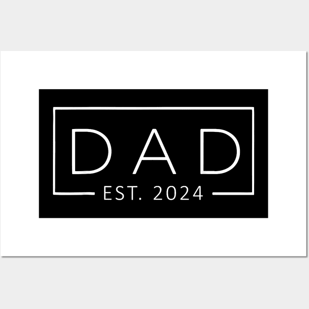 Dad Est 2024 Promoted to Daddy 2024 Pregnancy Announcement Wall Art by Durhamw Mcraibx